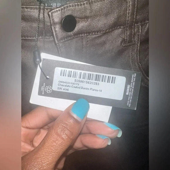 Pretty little thing brown flare, leg jeans, size 10 - Picture 6 of 7